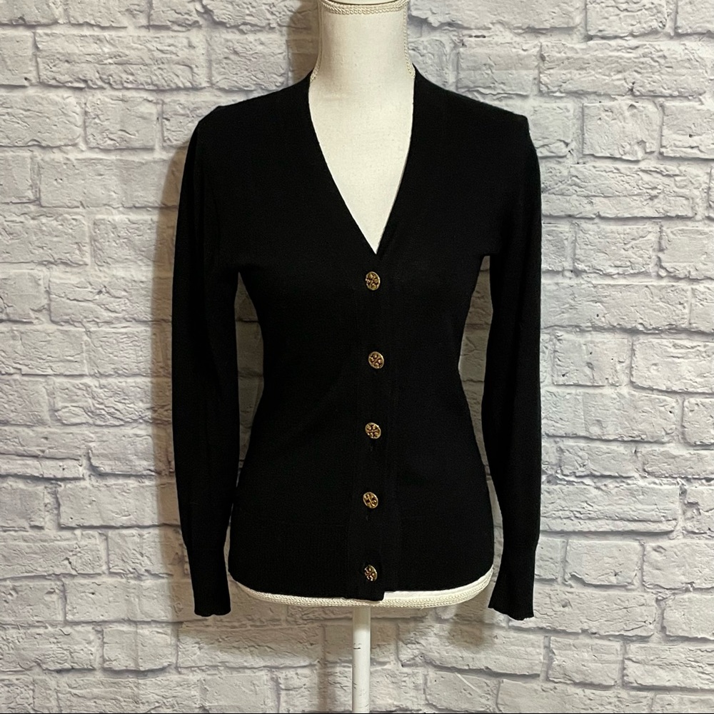 Tory Burch Cardigan Signature T Gold Tone Buttons